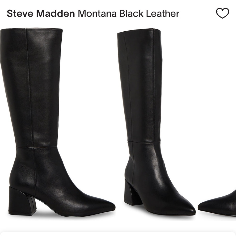 Steve Madden Black Leather Montana Knee High Boot Size 8.5